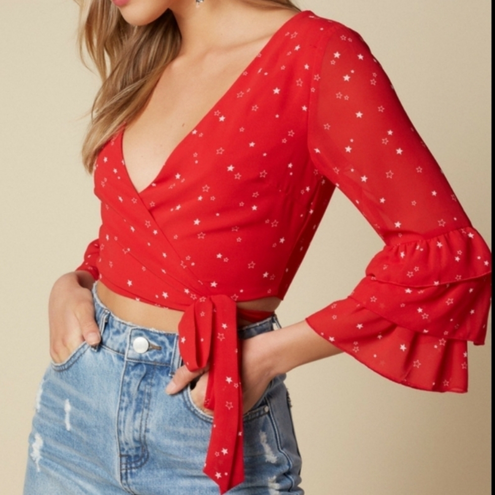 TOBI Wrap Crop Top Size XS NWT